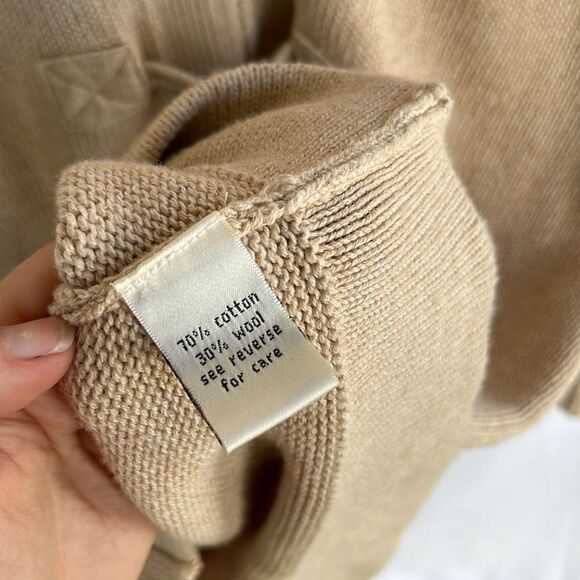 TYLER BOE longline zip front warm neck wool blend cardigan sweater with toggles - Picture 5 of 6